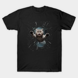 Cat Flying Space T-Shirt